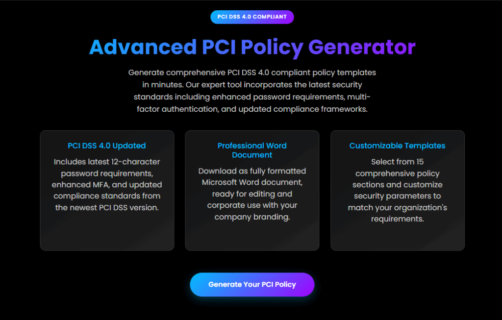PCI Policy Generator